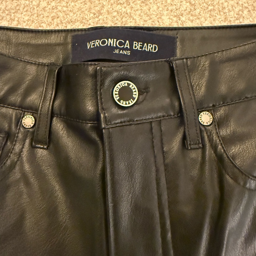 Veronica Beard Carson Black Leather Boot Cut Pants New w/o tags
